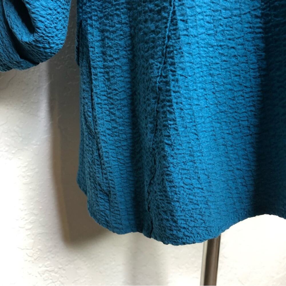Soft Surroundings Marianna peacock teal blue button down tunic top Small NWT - Picture 5 of 13